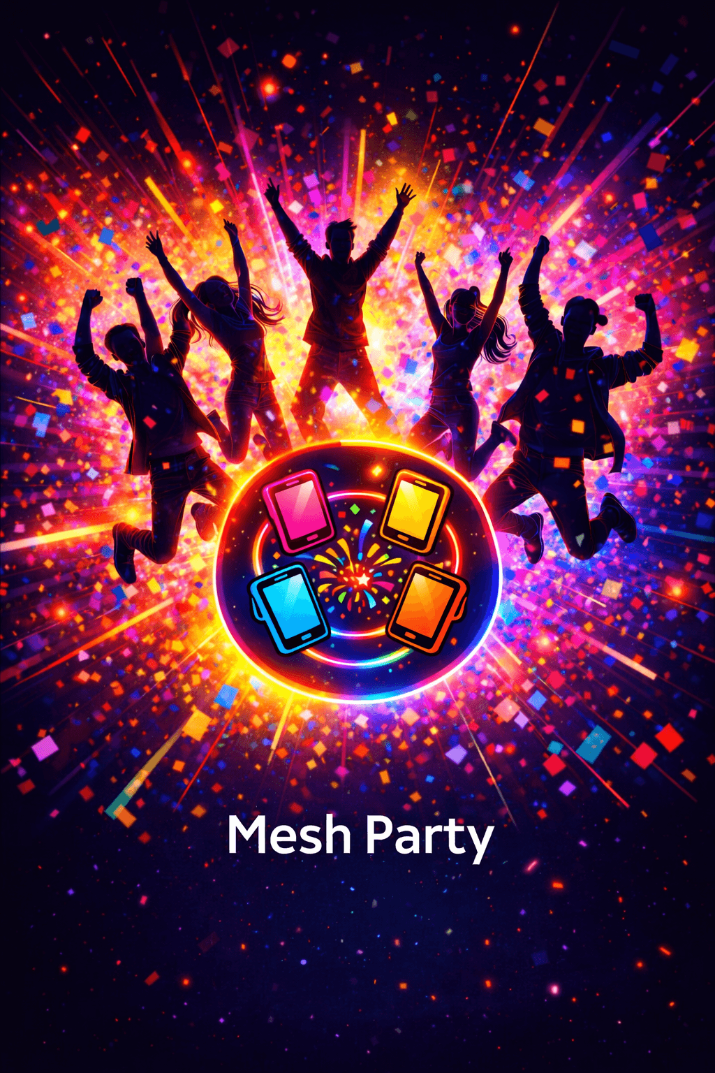 Play Truth or Dare offline via Bluetooth - Mesh Party app screenshot showing 8 player multiplayer party games
